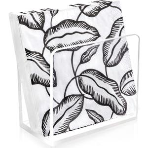 HBlife Napkin Holder, Acrylic Dining Table Dispenser for Cocktail Tissue, Clear Containers for Organizing Kitchen Paper