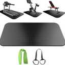 Treadmill Mat,Bike Mat Compatible with Peloton Bike Elliptical Treadmill,Folding Pad Exercise Equipment Under Exercise Trainer Pad for Stationary Indoor Spin (47.3"L x 23.6"W x 0.2"Th)