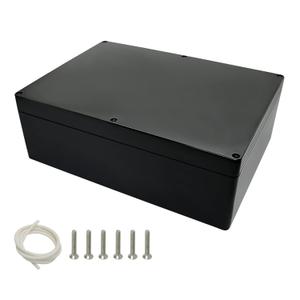 Project Box IP65 Waterproof Dustproof Junction Box ABS Plastic Enclosure Box for Electronics Black Outdoor Project 11.4"x 8.2"x 3.9"(290 x 210 x 100mm)