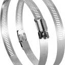 Marine Grade 316 Stainless Steel Hose Clamps 10 inch, Adjustable Worm Gear Screw Duct Pipe Clamps(2 Pack)