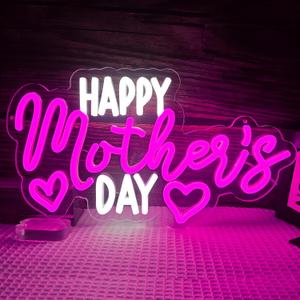 Mother Day Neon Sign Dimmable Mother's Day Neon Sign for Wall Decor Happy Mother's Day Sign Light Up Sign for Party Living Room Bedroom Home Decor