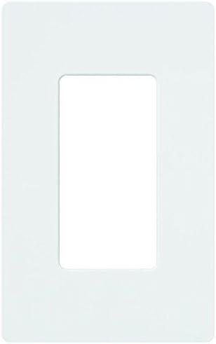 Lutron Claro Light Switch Cover Plate, 1 Gang Wallplate, for Decorator Light Switches, Rocker Light Switch Cover, Outlet Cover, Screwless Switch Plate Cover, Gloss, CW-1-WH-96, White, 96 Pack
