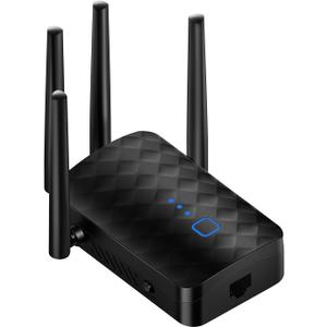 WiFi Extender Signal Booster, WiFi Booster Dual Band 5.8GHz&2.4GHz, Covers Up to 10000 Sq.ft, 1.2Gbps WiFi Repeater with One Ethernet Port, One-tap Setup