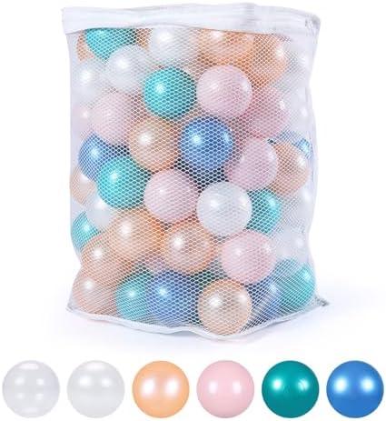 Heopeis Ball Pit Balls Pack of 100 200 500 - Star and Round Set BPA Free Phthalate Free Non-Toxic Crush Proof Play Balls Soft Plastic Balls for Toddlers Baby Kids Birthday Pool Tent Party