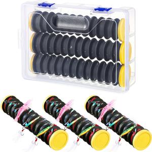 Dreyoo 3 Pcs Fishing Line Storage Organizer, Leader Holder with 12 Slots to Keep Your Lines Tangle Free, Spooler Winder, and Hook Keeper with Rigging Spools (Black)