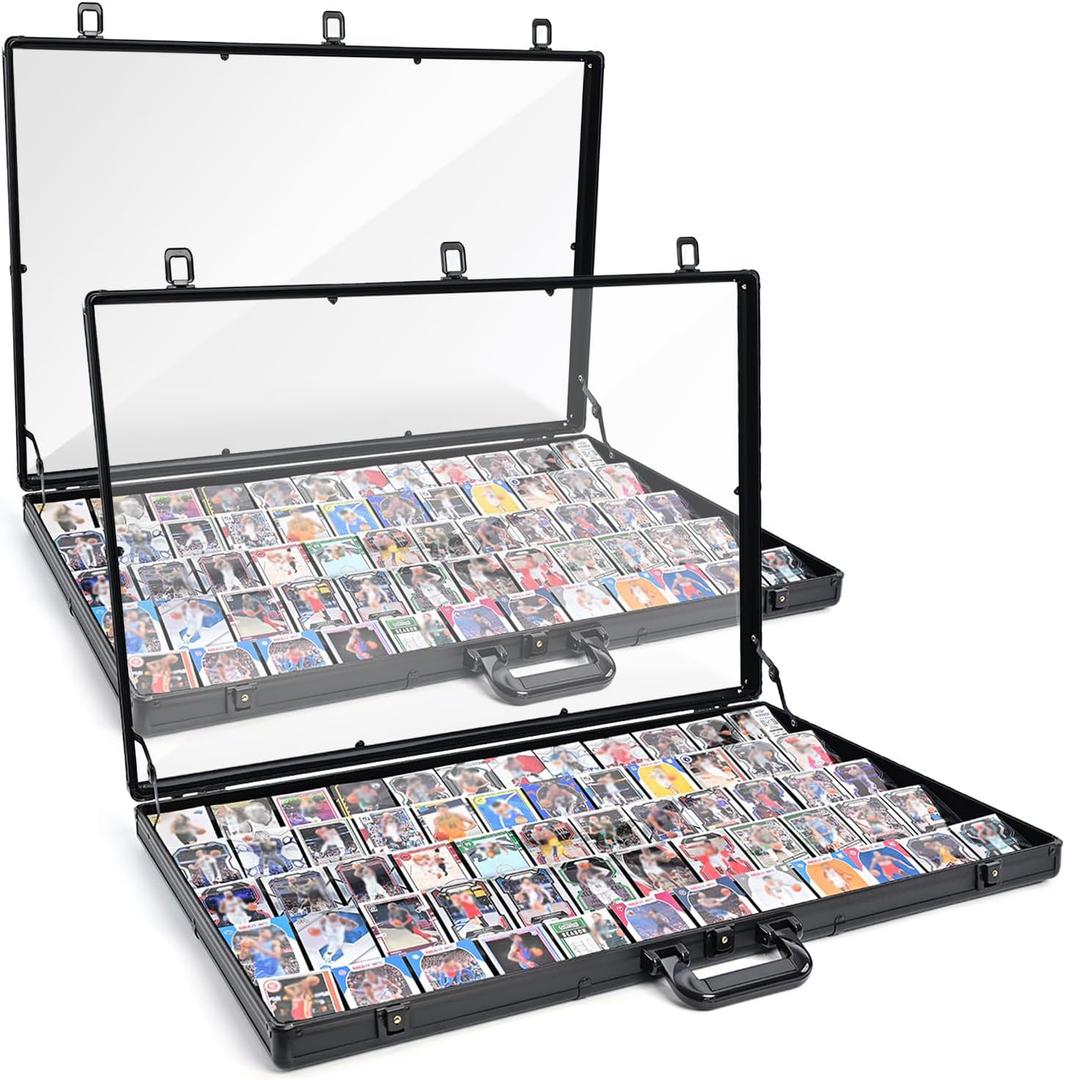 2 Pcs Trade Show Display Case – 34"x22" Large Tabletop Showcase
Aluminum, Locking, for Trading Cards, Sports Cards, TCG, Jewelry – Lightweight & Portable for Exhibitions and Collectibles