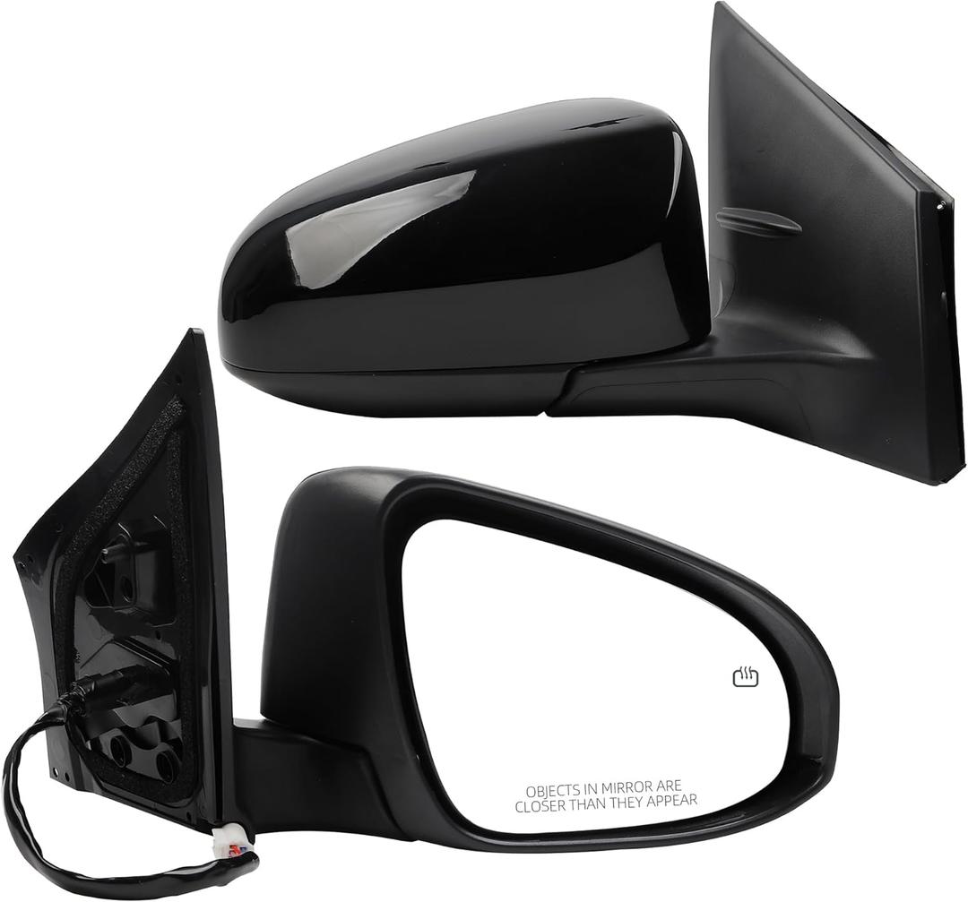 Dasbecan Right Passenger Side Mirror Compatible with Toyota Corolla 2014-2019 Power Glass Heated Paint to Match Door Mirror Assembly Replaces TO1321294 8791002F91C0 Black 5Pins