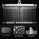 Wide Rain Shower Head With 5 Modes Handheld Showerheads, High Pressure Showerhead Combo with Extension Arm for Bathroom Accessories, Adjustable Shower Head with Anti-Clog Nozzles (Chrome)