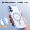 SUCGLES for iPhone 16 Plus Case with MagSafe [Ultra Strong Magnetic] [12FT Military Drop Protection] [Soft Non-Slip Grip] Translucent Matte Slim Thin Phone Cover 6.7" for Apple 16plus, Sierra Blue