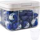 Laundry Pod Holder Compatible with Tide - Pod Storage Container, 98 fl oz/2.9L Powder Containers with Pop up Lid and Scoop, Laundry Room Storage Organizer for Pods and Scent Booster Beads