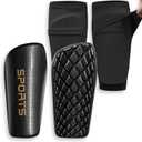 Soccer Shin Guards for Kids Youth Adults - Shin Pads and Sleeves with Optimized Insert Pocket for Boys Girls Men Women for Football Games - Protective Soccer Equipment (X-Large ( 5'7" - 6'3" Tall ), Black)