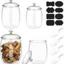 4 Pcs 64 oz 90 oz Candy and Cookie Jar with Lids 4 Spoons Plastic Jars Decorative Apothecary Jars Candy Buffet Containers Clear Can Airtight Food Storage Canister for Home Decoration Supplies