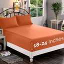 Elegant Comfort 1500 Premium Quality Fitted Sheet Ultra Soft 18-24 Inch Extra Deep Pocket - Single Fitted Sheet for High Mattress - Wrinkle Free with Smart Storage Pockets, Twin/Twin XL, Coral