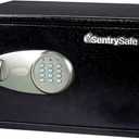 SentrySafe Shelf Safe with Digital Keypad Lock, Steel Safe with Interior Lining and Bolt Down Kit for Money, Jewelry, Documents, 0.98 Cubic Feet, 8.9 x 16.9 x 13.6 Inches, X105