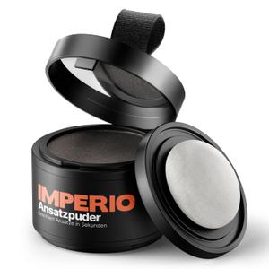 2 x IMPERIO Root Touch Up Hair Powder for Concealing Hair Loss instantly - Hairline Powder for Women & Men - Water resistant Root Cover Up for Thinning Hair in Premium Hairdressing Quality (Dark Brown)