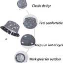 LANGZHEN Sun Protection Hat for Kids Toddler Boys Girls Wide Brim Summer Outdoor hat Cotton Baby Bucket Hat with Chin Strap (Gray)