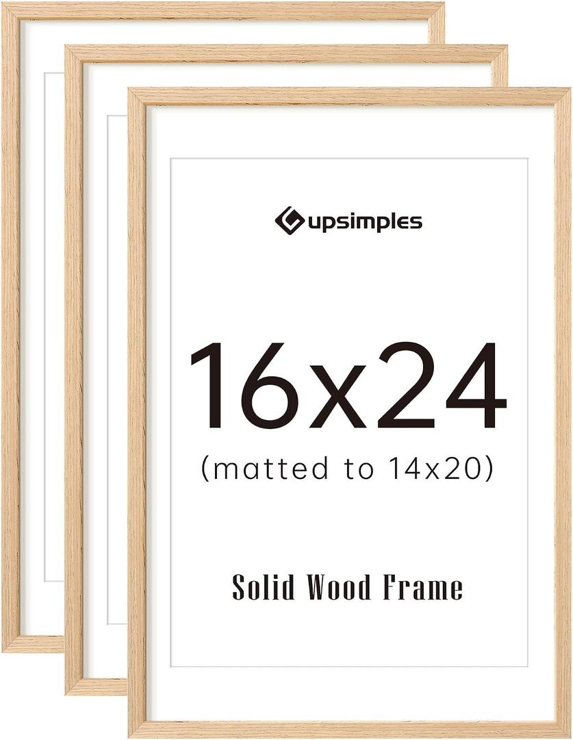 16x24 Picture Frame Solid Wooden, Nursery Wall Frames Set of 3