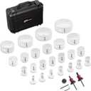Disston QUICKCORE 28 pc Set with 24 Hole Saw Sizes Included & Quick Change Arbor and Adaptor, Part E0100255, White (255)