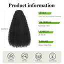 Drawstring Ponytail Extension for Women Afro Kinky Curly Synthetic 24 Inch Long Natural Black Pony Tails Hair Pieces for Quick Secure Hairstyle Daily Use