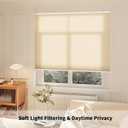 MYshade Cordless Light Filtering Cellular Shades for Indoor Windows, Honeycomb Window Blinds with Daytime Privacy, Easy Lift Shades for Bedroom, Living Room & Home Office, Beige, 27" W x 48" H