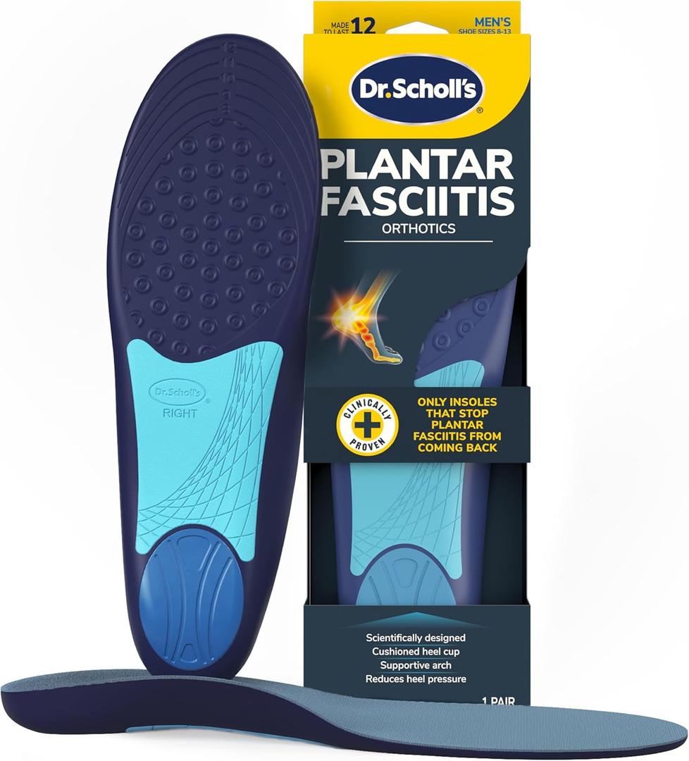 Dr. Scholls Plantar Fasciitis Relief Orthotic Insoles for Men - The Only Proven Insole to Stop Plantar Fasciitis from Coming Back, Immediately Relieves Pain, Heel Spurs, Arch Support Inserts (Men's Size 8-13)