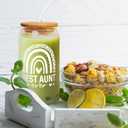 Pawzity Aunt Gifts - Auntie Gifts from Niece Nephew - Birthday, Mothers Day, Christmas Gift for Auntie Aunty - Gift for New Aunts, To Be Aunts - 16 Oz 2-sided Can Glass