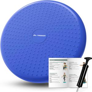 Trideer Wobble Cushion Core Balance Disc, Flexible Seating for Classroom Elementary, Wiggle Seat for Sensory Kids, Balance Pad with Inflation Pump (34CM Blue)