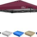 KAMPKEEPER Replacement Top Pop Up Canopy Tent Cover Roof with Air Vent and Adjustable Elastic Strap, Polyester UV Waterproof for Outdoor Garden Patio Sun Shade(Top Only) (Red, 10x10FT)