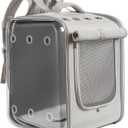 Cat Backpack Carrier Large Pet Backpack Carrier, 17lbs Load-Bearing Ventilated Design Dog Backpack Carrier for Small Dogs, Sturdy Cat Bubble Backpack for Travel, Hiking & Outdoor Use, Grey