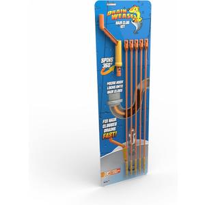 FlexiSnake Drain Weasel Sink Snake Hair Clog Remover Tool, Pipe, Bathroom, Bathtub Cleaner, 18-inch, Made in the USA, 5 Wands and Removable Handle
