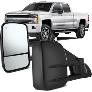 OCPTY Towing Mirrors, Power Heated Towing Mirrors For 2014-2018 For Chevy Silverado 2014-2018 For Gmc Sierra With Black Housing
