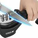 4-in-1 Knife and Scissor Manual Sharpening Accessories Tool : 4-Stage Handheld Sharpener with Ceramic and Steel Steps to Repair, Sharpen, Polish Premium Kitchen Knives, Blades, Scissors