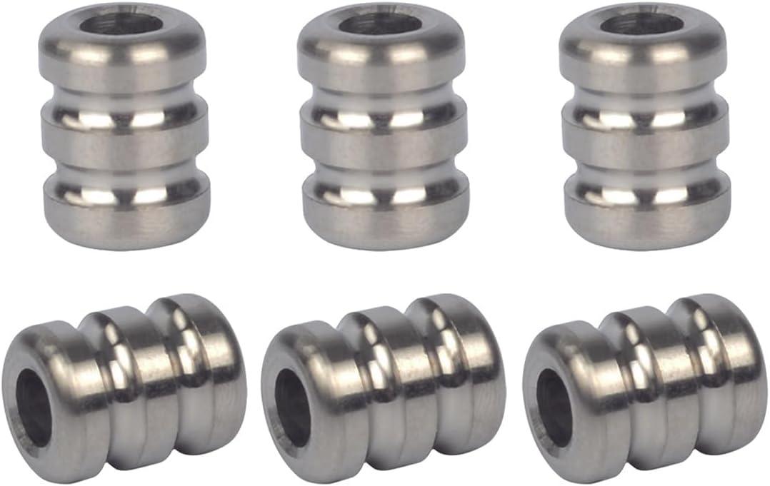 Titanium Lanyard Bead Paracord EDC Beads for Knife Zipper Pull Jewelry Paracord, 550 Paracord Lanyard Beads for Pendant Flashlight Knuckles Bracelet Necklace Parachute Cord Beads