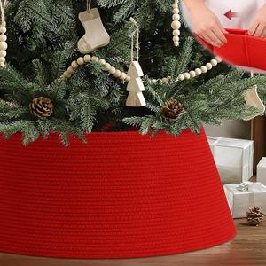 Christmas Tree Collar, Adjustable Tree Collars for Artificial Trees, Xmas Trees Stand Cover, Base Cover for Christmas, 28"×10"