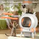 Automatic Self Cleaning Litter Box, Cat Litter Box with APP Control, 65L Globe & Dual Safety Sensors, Robot Litter Box, 1 Roll Garbage Bags and Litter Mat, <35DB, for Multiple Cats, White