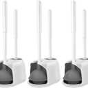 SetSail Toilet Brush Set, 3 Pack with Holder, White
