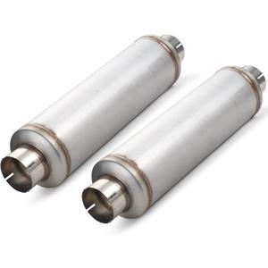 A-KARCK 4" Inlet Exhaust Resonator, 4" Inlet 4" Outlet 30" Overall Length Muffler Universal Resonator Stainless Steel Straight Through Design Exhaust Tip for Cars, 2 Pack