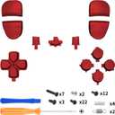 eXtremeRate Replacement Full Set Buttons Compatible with ps5 Edge Controller, Scarlet Red D-pad Share Options Home Face Buttons R1 L1 R2 L2 Triggers Compatible with ps5 Edge Controller
