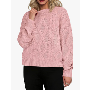 Oversized Sweaters for Women Casual Long Sleeve Crewneck Chunky Cable Knit Pullover Tops Fall Winter Clothes S Oversized Sweaters for Women Casual Long Sleeve Crewneck Chunky Cable Knit Pullover Tops Fall Winter Clothes S