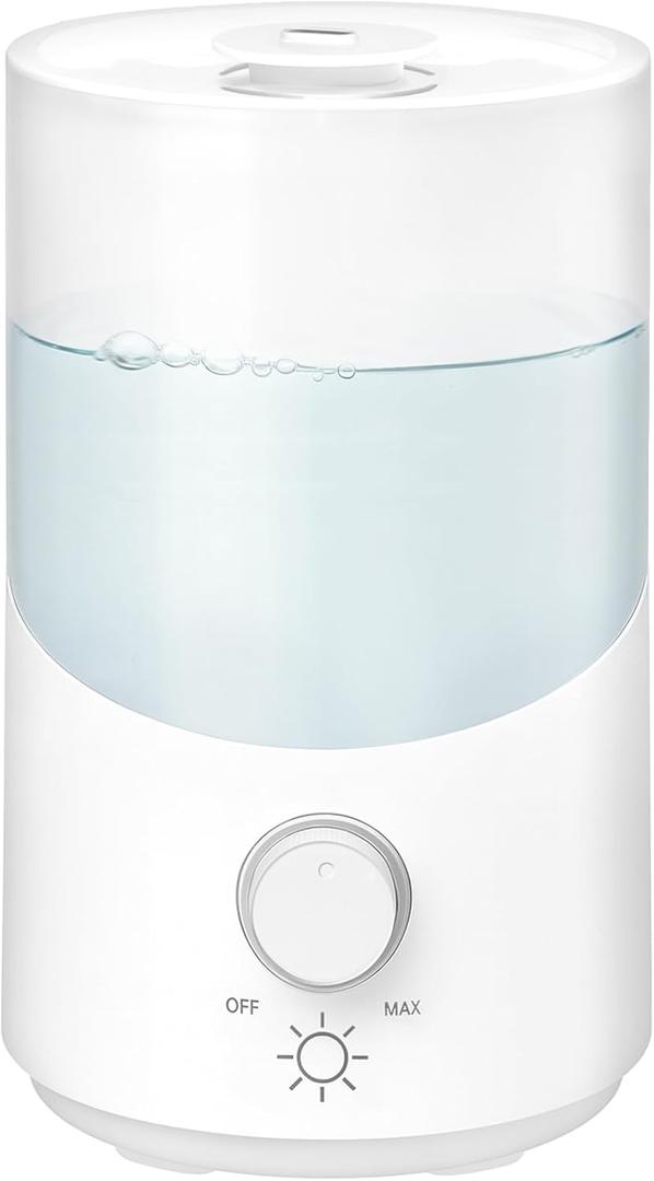 Cool Mist Humidifier for Bedroom, 3L Top Fill Ultrasonic Air Humidifier with Adjustable Knob Control, Quiet Operation, Auto Shut-Off, BPA-Free for Home, Baby, Office, Plants M6