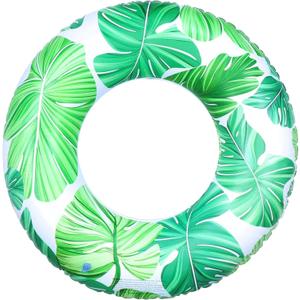 Pool Float for Swimming Pool, Inflatable Swim Tube Floaties for Teens Adults Tropical Leaf Printed Swim Ring Pool Party Decoration (Green)