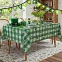 Honellaty St Patricks Day Tablecloth, Rectangle Table Cloth Green Shamrocks Spring Table Cover Waterproof Clover Tablecloths for St Patrick's Day Dining, Picnic, Party (52"x70")