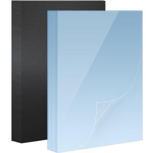 HOUYEE 100 Pack Binding Covers Set, 8.5x11 Inches, Including 50 Pcs 12 Mil Clear Binding Covers, 50 Pcs 16 Mil Sand Plastic Binding Covers