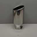LCGP Bolt On Diesel Exhaust Tip 4", 6" outlet 15" Long Truck Tip, Rolled Angle Cut, Polished