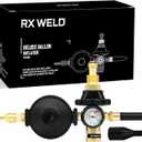 RX WELD Helium Tank Regulator Latex Balloon Filler Valve, CGA-580 Tank, Dual Latex And Foil Ballon Inflator (With Auto Foil Balloon Shut Off Valve)
