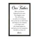 FZMHASLWW Our Father Prayer Wall Decor 24"X16" Bible Verse Scripture Inspirational Quotes Sign Christian Large Wood Framed Wall Hanging Art (Black
