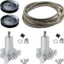 42 Inch Mower Parts 130794 Spindles Deck Rebuild Kit Fits for LT1000 LT2000 YTH1842 DYT4000 AYP Craftsman Poulan Husqvarna with 2 Pulleys 173436, 95" Deck Belt 144959