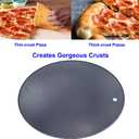 XL Round Pizza Steel 16.9" - 3D Cast Creates Gorgeous Crusts, Enamelled Cast Iron Baking Stone For Oven, Round Griddle, Speed & Even Heating Baking Steel Griddle