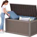350 Gallon Extra Large Outdoor Storage Box，Resin Waterproof Deck Box，Gray