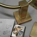 BigBig Home Gold Toilet Paper Holder Towel Ring, Brushed Gold Hand Towel Holder Bathroom Hardware Accessories Wall Mount Double Post Toilet Tissue Roll Holder Square 2 Pieces Set